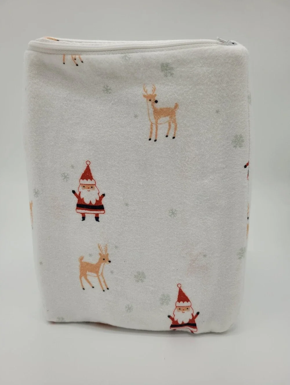 Cuddl Duds Heavyweight Flannel Sheet Set Reindeer Santa Print QUEEN Size NEW